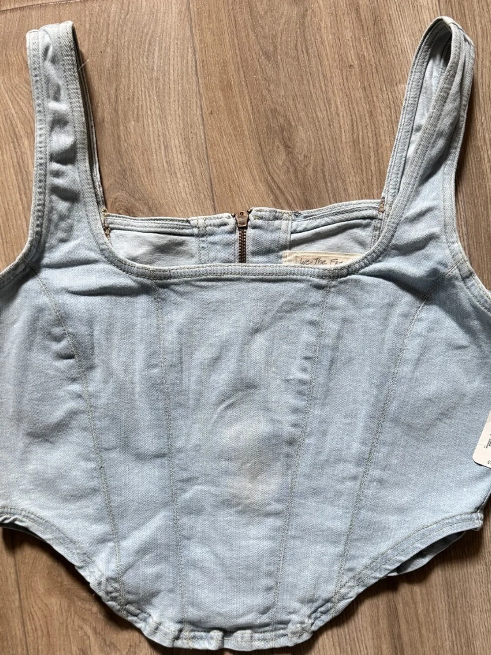 NWT Free People Daydream DenimCorset Top, Size XL